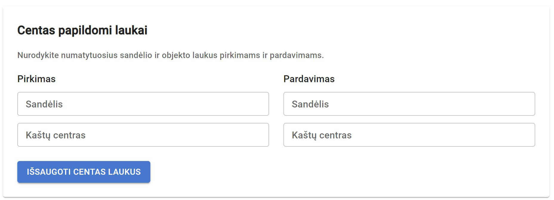 Cento papildomi laukai DokSkenas nustatymuose