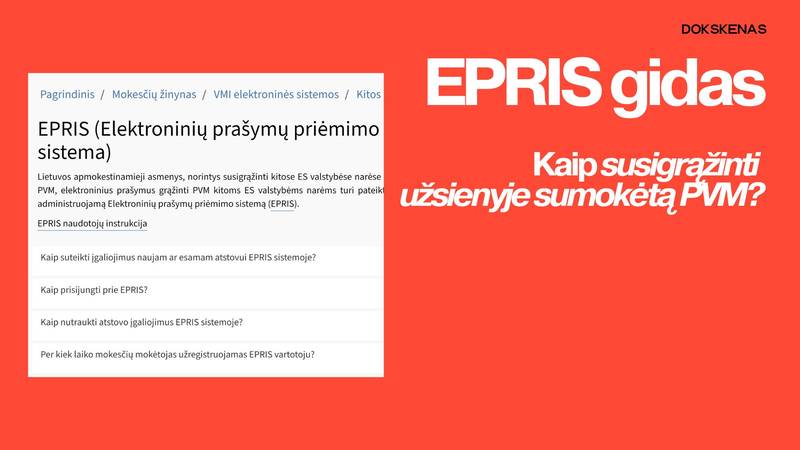 EPRIS: gidas, kaip lengvai susigrąžinti užsienyje sumokėtą PVM